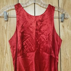 Roberta Red Satin Lace Up Formal Evening Gown